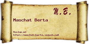 Maschat Berta névjegykártya